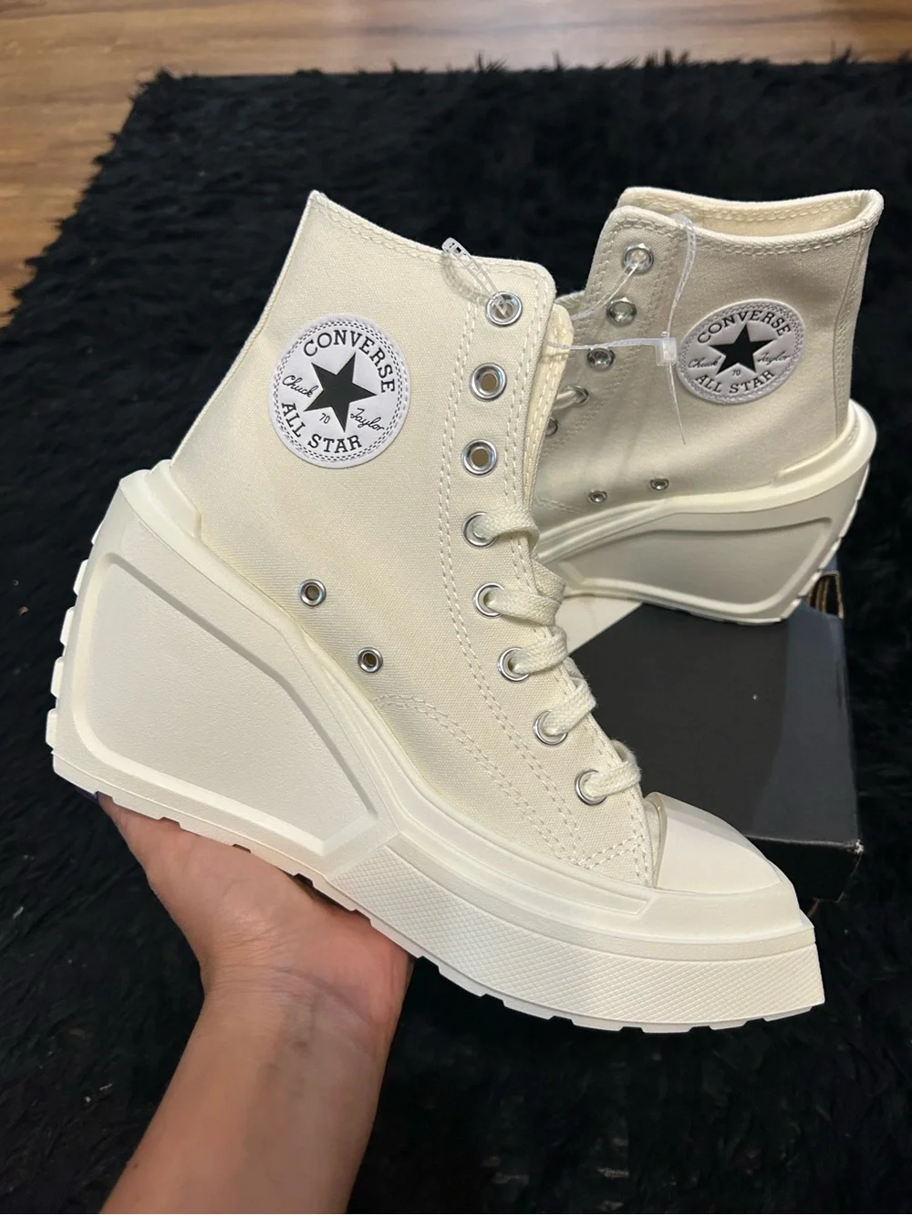 CONVERSE Chuck 70 de luxe wedge platform lace up shoes sneakers women’s 7 new